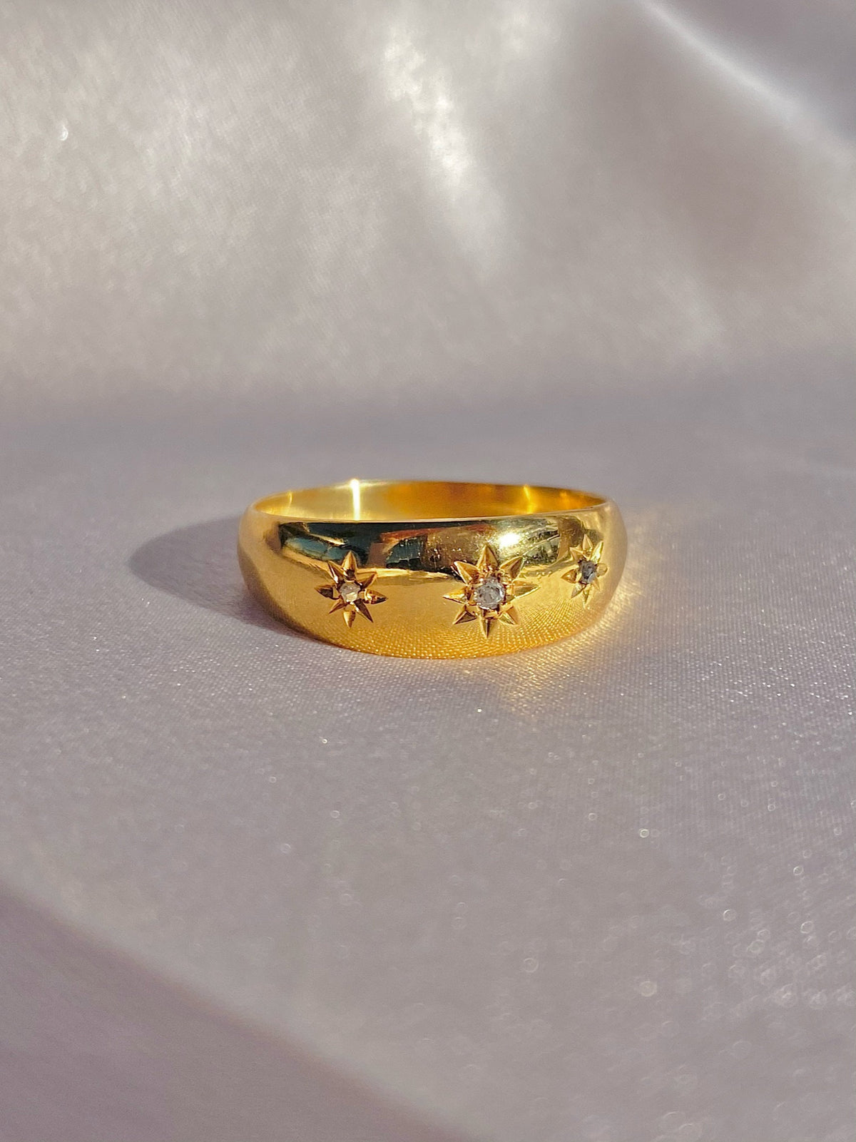 Antique 18k Diamond Trilogy Gypsy Ring 1920