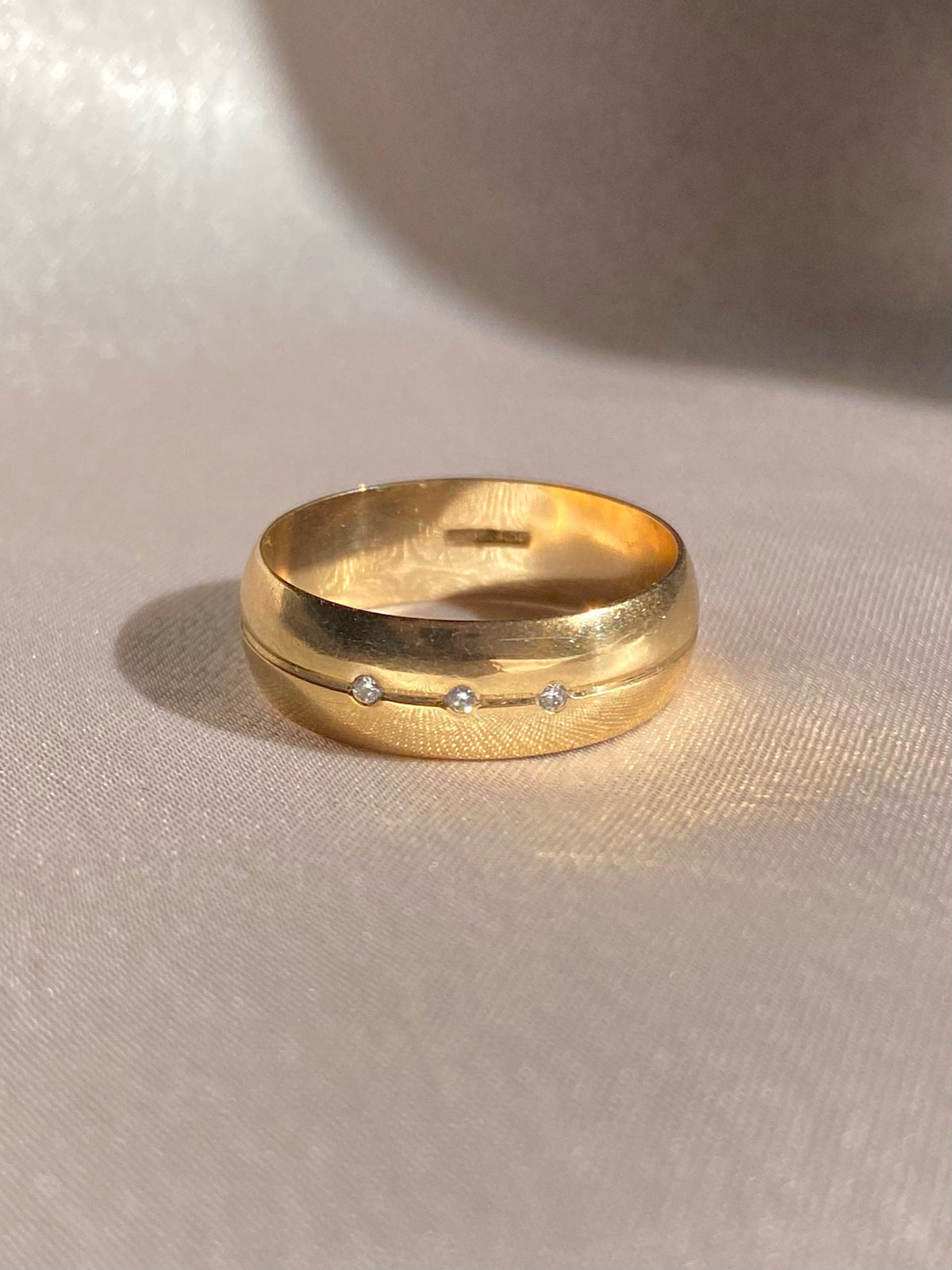Vintage 9k Diamond Wide Band 1984