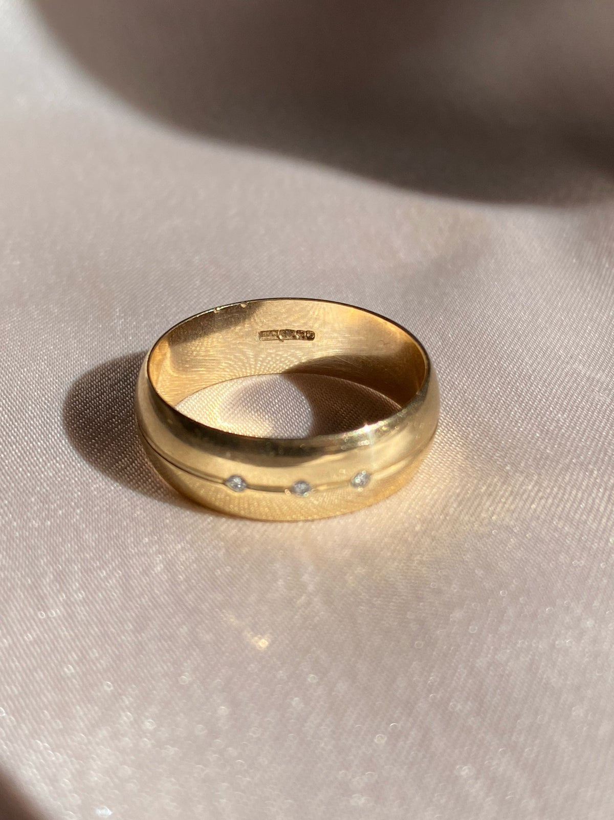 Vintage 9k Diamond Wide Band 1984