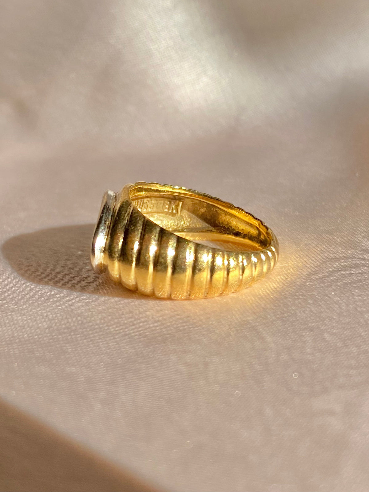 Vintage 18k East West Diamond Cluster Designer Ring by J Rossi