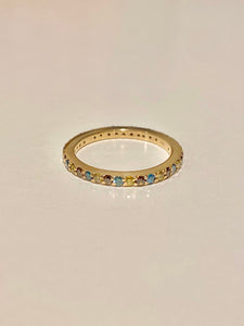 Vintage 14k Rainbow Diamond Eternity Band 0.95 cts