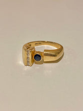 Load image into Gallery viewer, Vintage 14k Spinel Diamond Geometric Ring
