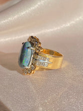 Load image into Gallery viewer, Vintage 18k Opal Asscher Diamond Cluster Ring 5.60 ctw
