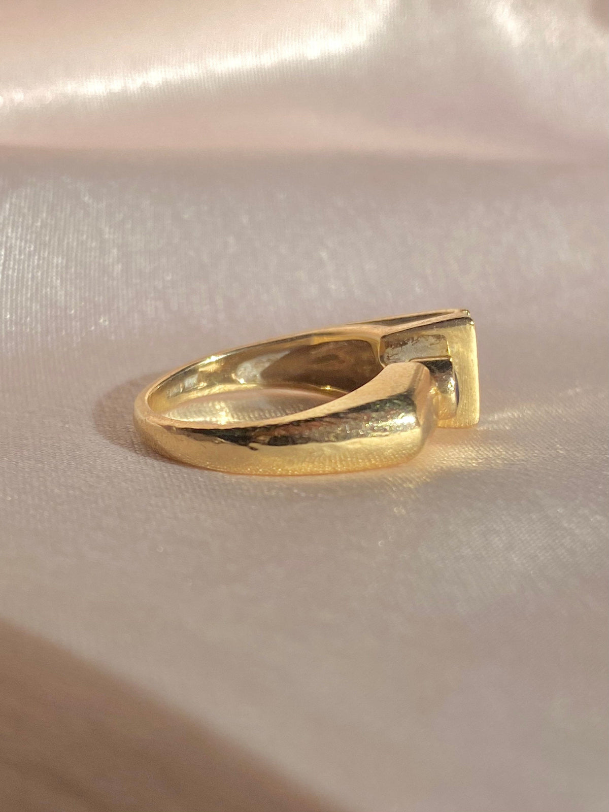 Vintage 14k Spinel Diamond Geometric Ring