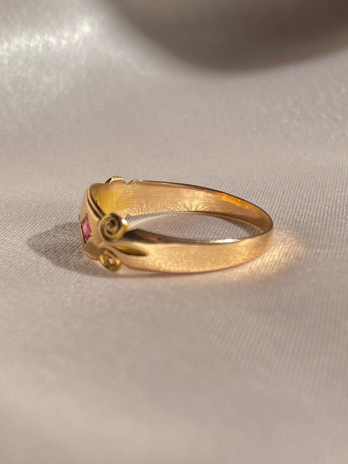 Antique 15k Ruby Diamond Marquise Ring