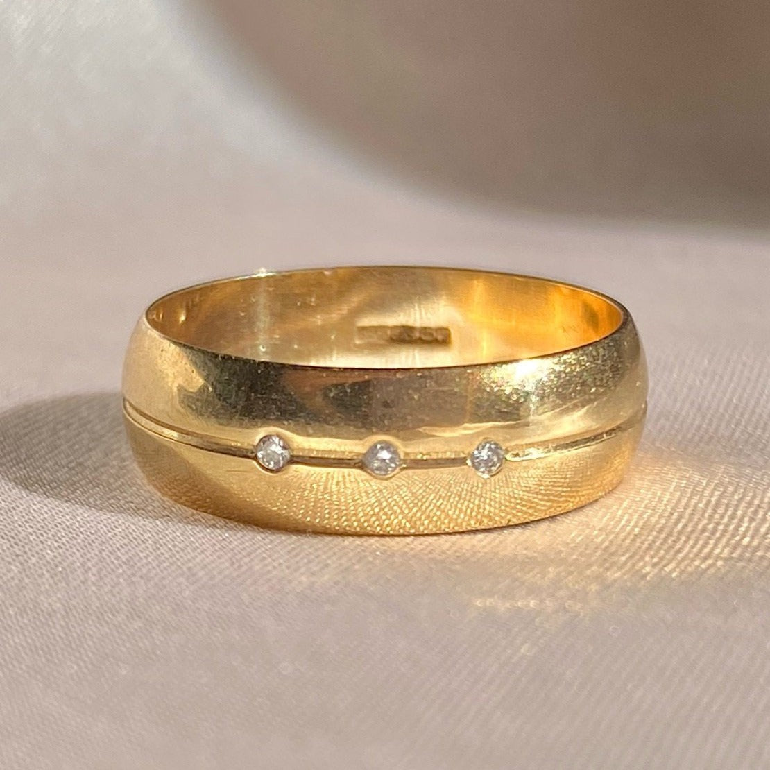 Vintage 9k Diamond Wide Band 1984