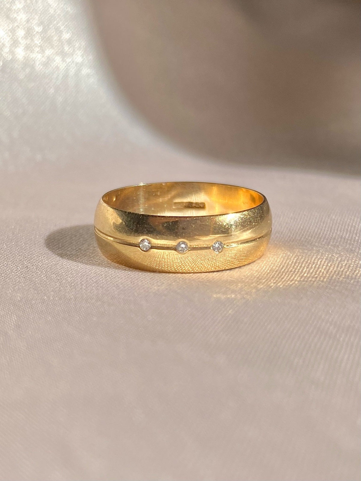 Vintage 9k Diamond Wide Band 1984