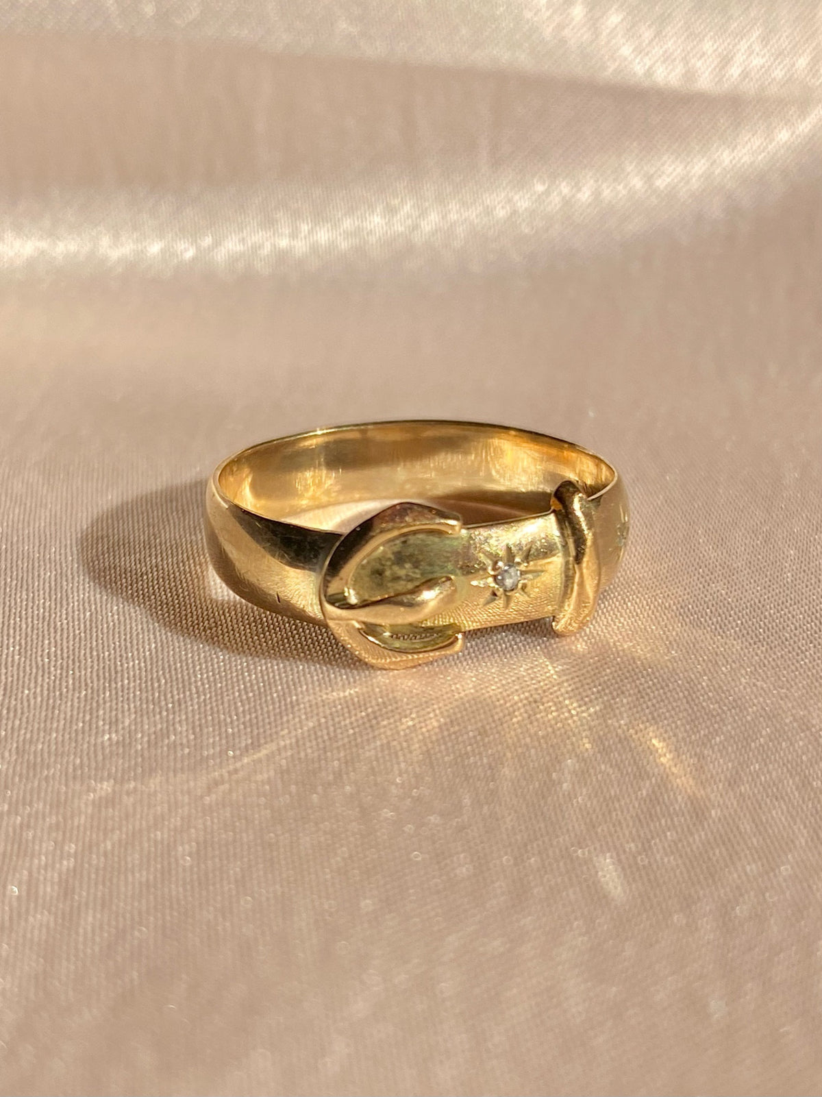 Vintage 9k Diamond Belt Buckle Band 1972