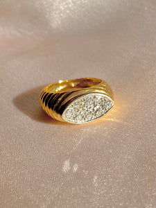 Vintage 18k East West Diamond Cluster Designer Ring by J Rossi