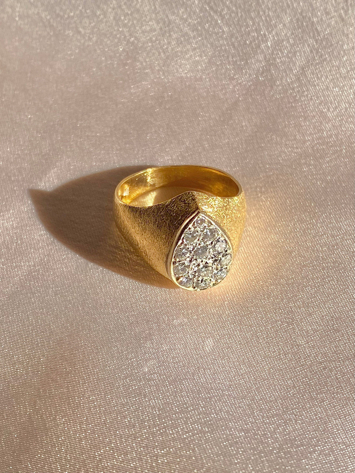 Vintage 14k Diamond Pear Cluster Ring