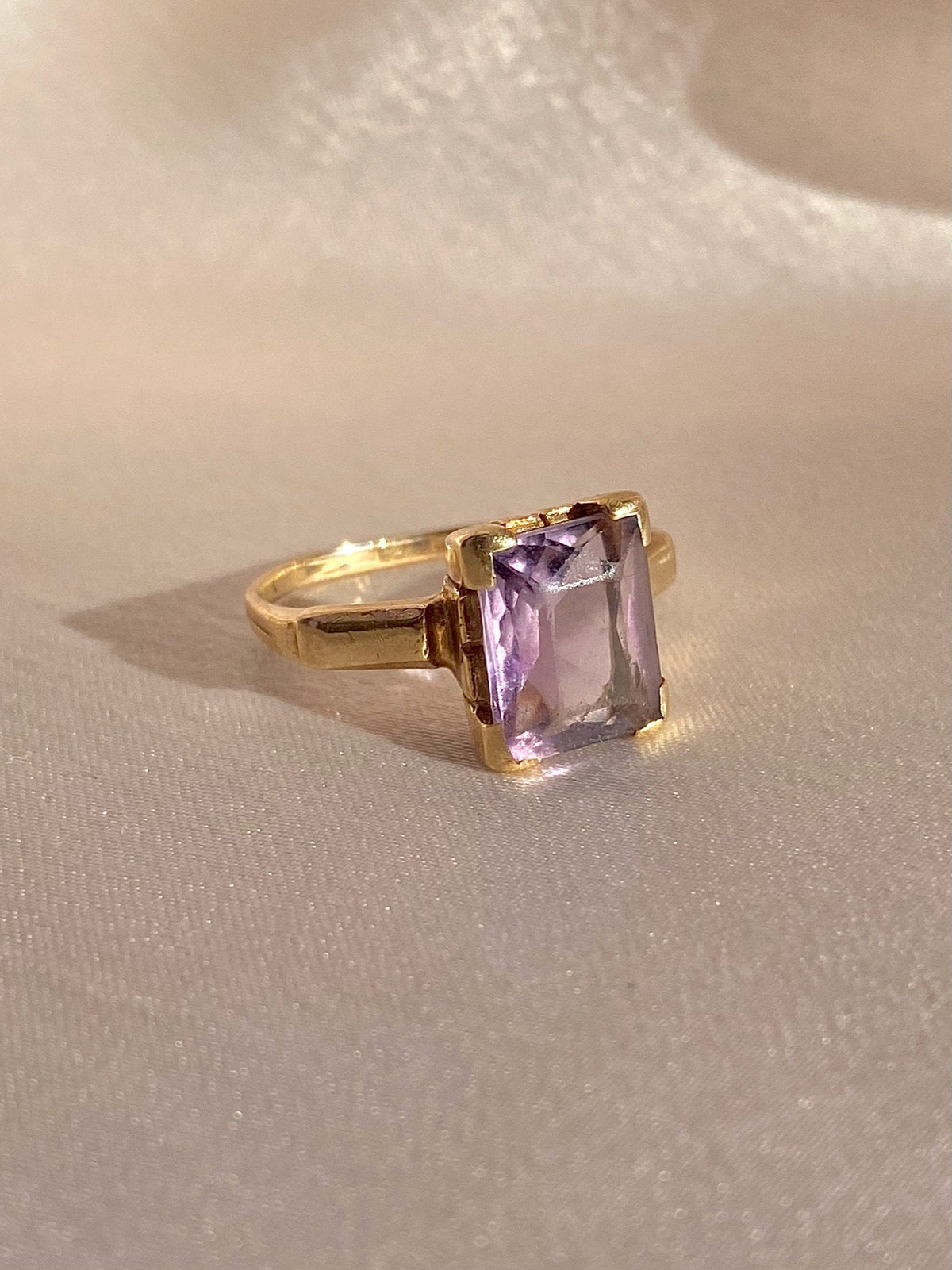 Antique 10k Amethyst Ring by OB 1920s