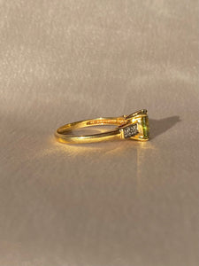 Vintage 18k Peridot Diamond Ring