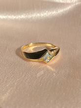 Load image into Gallery viewer, Vintage 10k Asscher Aquamarine Diamond Ring
