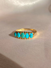 Load image into Gallery viewer, Antique 18k Turquoise Boat Ring 1899
