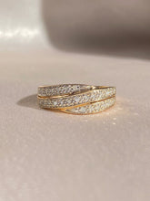 Load image into Gallery viewer, Vintage 9k Diamond Pave Crossover Ring

