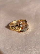Load image into Gallery viewer, Vintage 9k Smokey Quartz Diamond Checker Ring
