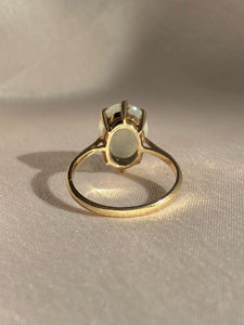 Vintage 9k Moonstone Cabochon Solitaire Ring