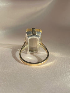 Vintage 9k Pale Citrine Cocktail Ring 1984