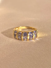Load image into Gallery viewer, Vintage 9k Tanzanite Diamond Channel Bombe Ring
