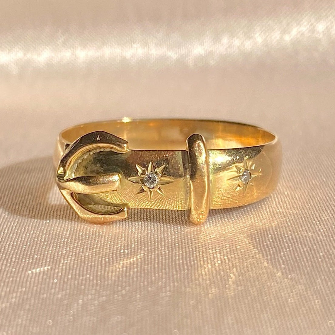 Vintage 9k Diamond Belt Buckle Band 1972