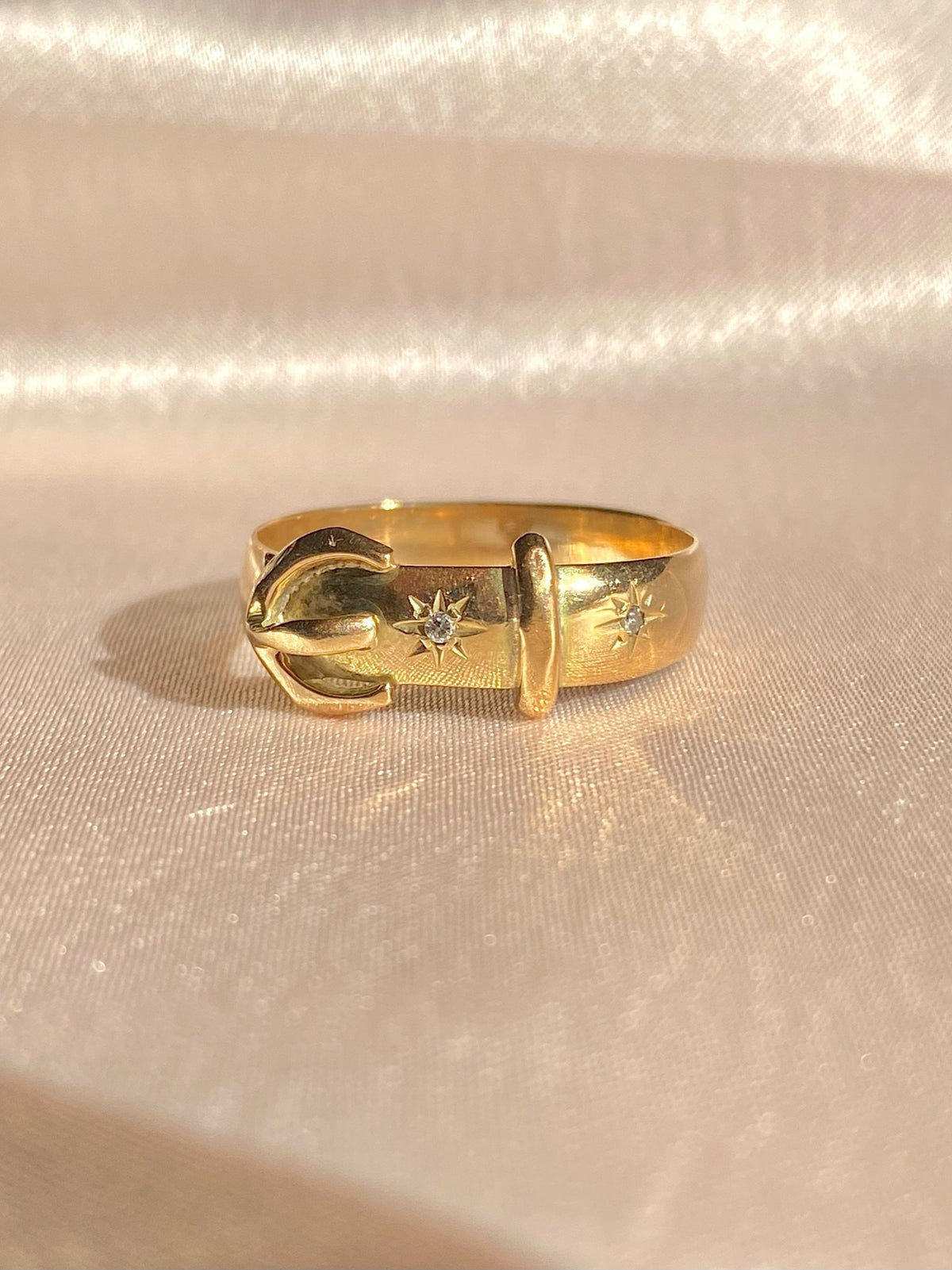 Vintage 9k Diamond Belt Buckle Band 1972