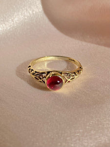 Antique 10k Garnet Merlot Cabochon Ring