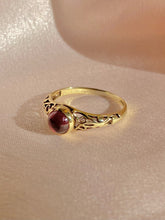Load image into Gallery viewer, Antique 10k Garnet Merlot Cabochon Ring
