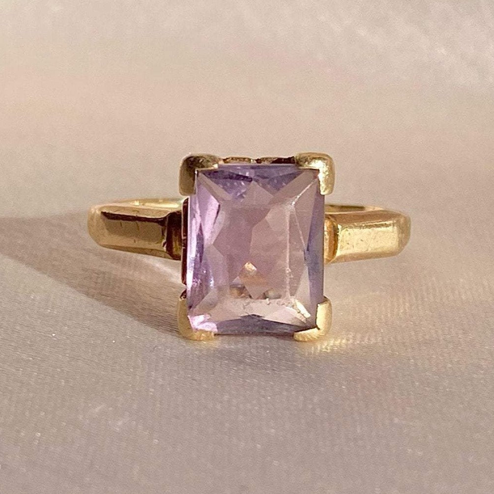 Antique 10k Amethyst Ring by OB 1920s