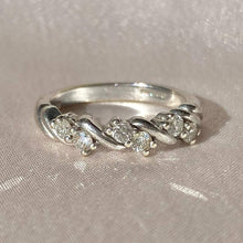 Load image into Gallery viewer, Vintage 9k White Gold Diamond Braided Band
