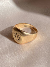 Load image into Gallery viewer, Antique 9k Rose Gold Asian Script Signet Ring 1920s

