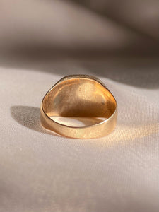 Antique 9k Rose Gold Asian Script Signet Ring 1920s