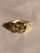 Load image into Gallery viewer, Vintage 9k Smokey Quartz Diamond Checker Ring

