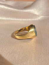 Load image into Gallery viewer, Vintage 9k Hematite Intaglio Signet Ring 1973
