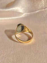 Load image into Gallery viewer, Vintage 9k Hematite Intaglio Signet Ring 1973
