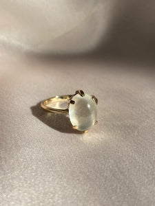 Vintage 9k Moonstone Cabochon Solitaire Ring