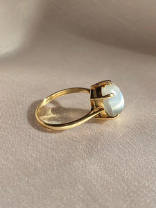 Vintage 9k Moonstone Cabochon Solitaire Ring