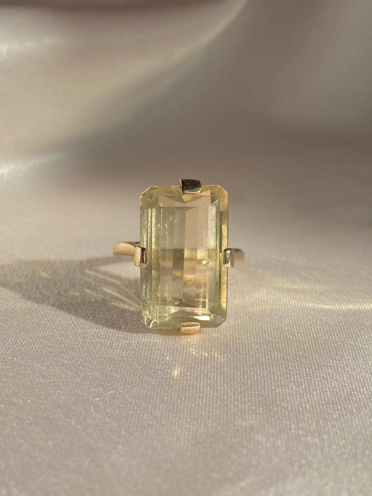 Vintage 9k Pale Citrine Cocktail Ring 1984