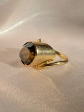 Load image into Gallery viewer, Vintage 9k Avant Garde Smokey Quartz Cocktail Ring
