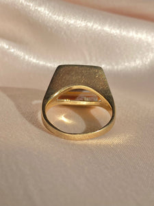 Vintage 9k Brown Striped Agate Split Ring 1992