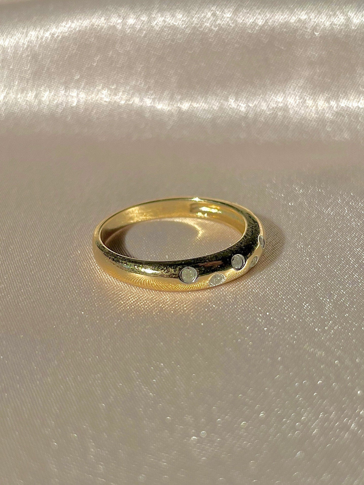Vintage 9k Diamond Dot Half Eternity Etoile Band