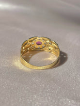 Load image into Gallery viewer, Vintage 18k Ruby Halo Chain Ring
