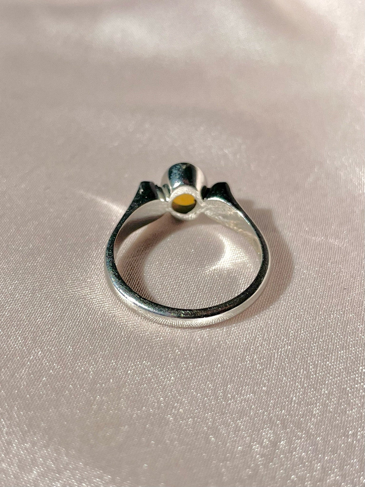 Vintage 9k White Gold Opal Diamond Ring 1983