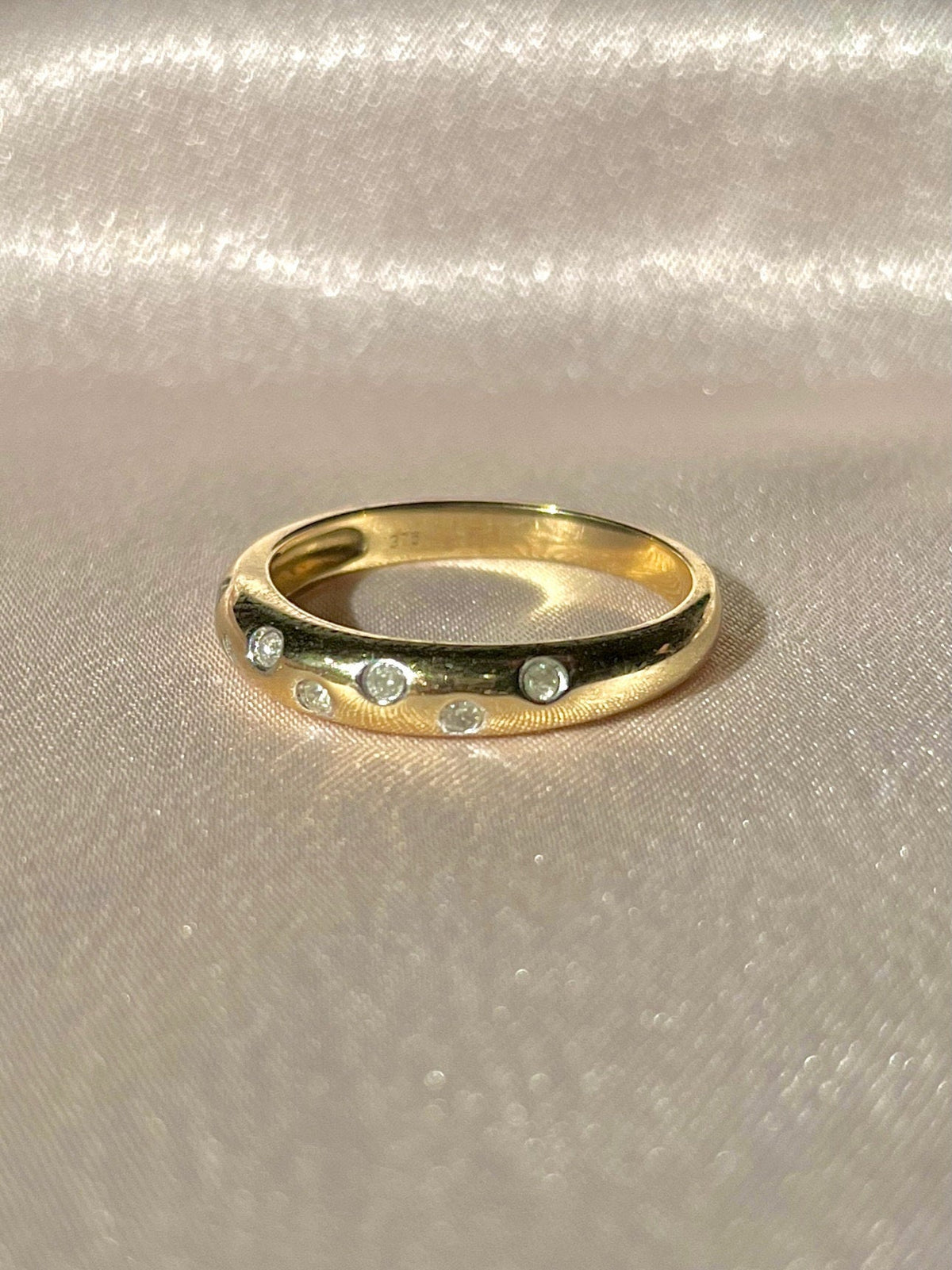Vintage 9k Diamond Dot Half Eternity Etoile Band