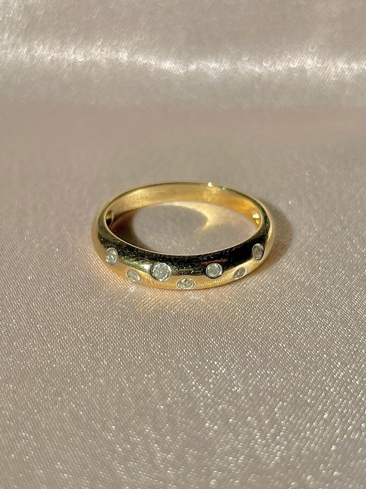 Vintage 9k Diamond Dot Half Eternity Etoile Band