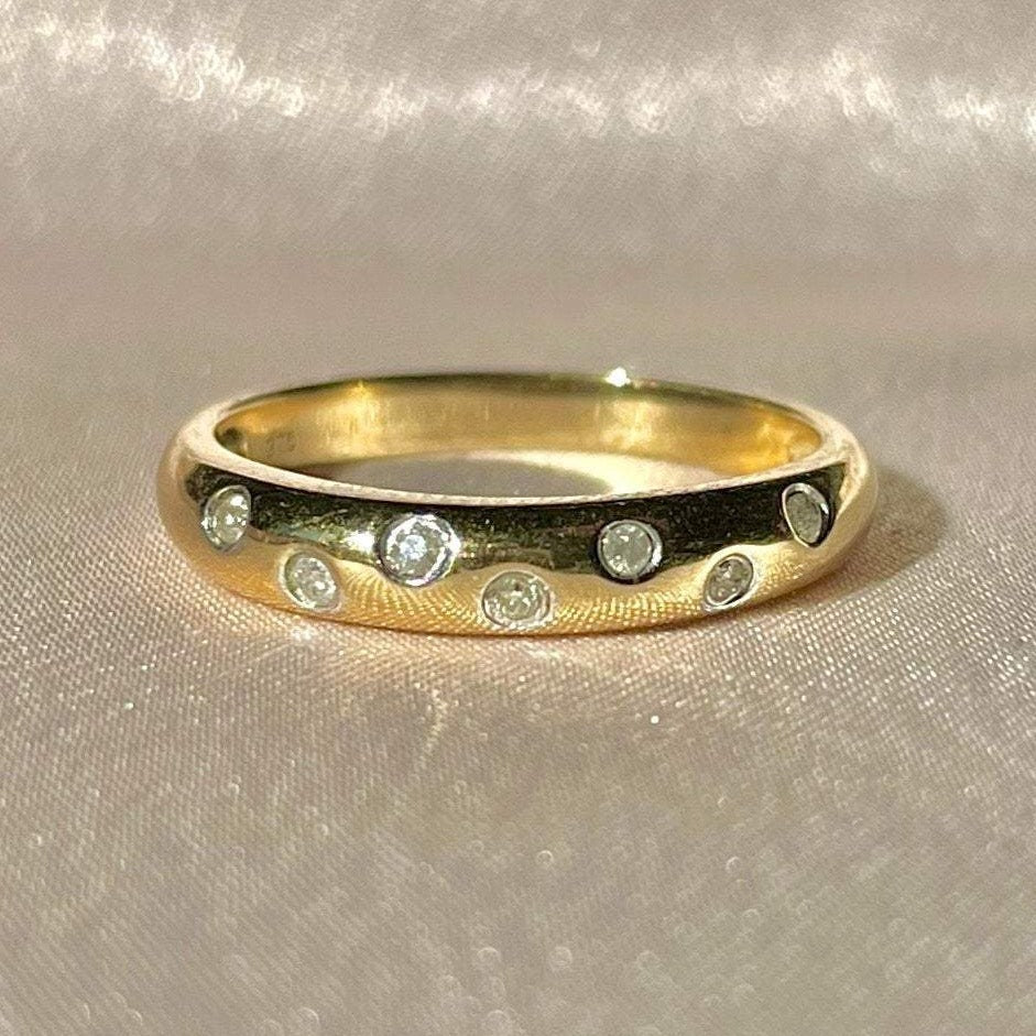 Vintage 9k Diamond Dot Half Eternity Etoile Band