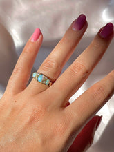 Load image into Gallery viewer, Antique 18k Opal Diamond Cabochon Boat Ring
