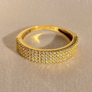 Vintage 18k Zirconia Pavé Ring