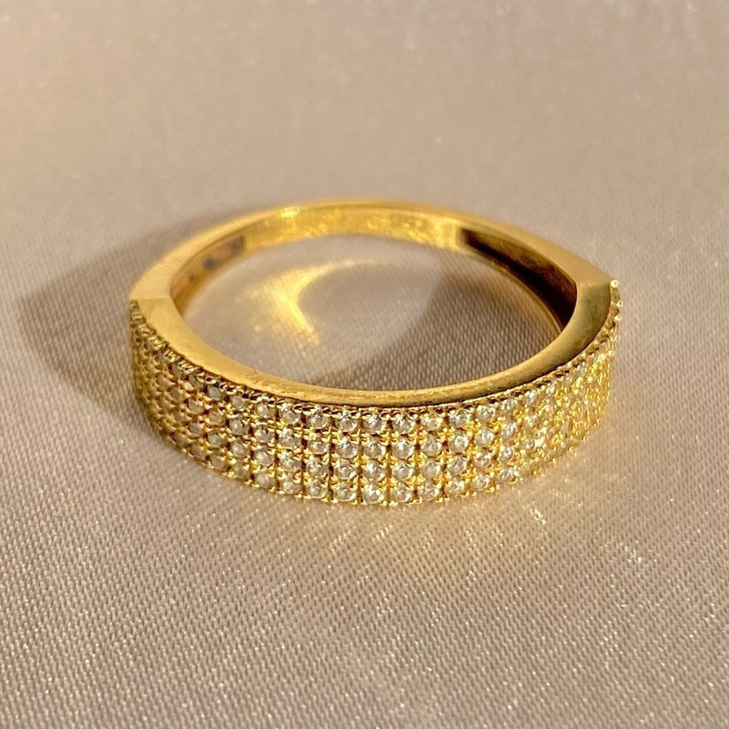 Vintage 18k Zirconia Pavé Ring