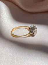 Load image into Gallery viewer, Vintage 18k Diamond Princess Cut Trilogy Ring 1981
