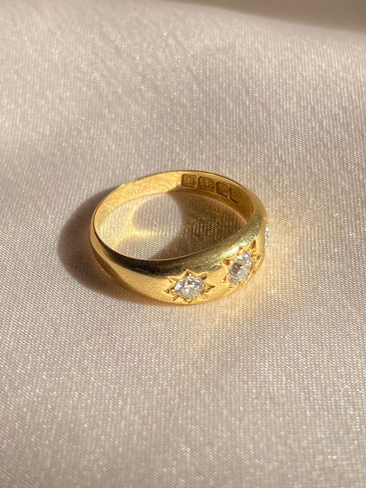 Antique 18k Diamond Trilogy Gypsy Ring 1901